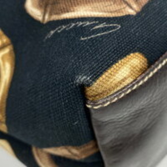 Gucci Horsebit Tote Bag Interlocking GG Shoulder Bag Black Brown - Picture 3 of 6